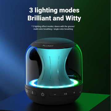 Allway PBT001 Portable Bluetooth Speaker with Changing Lights